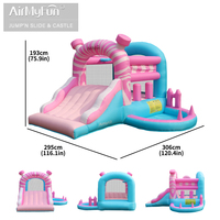 Château gonflable rose Airmyfun, château de saut pour enfants en plein air, grand toboggan, château gonflable avec souffleur