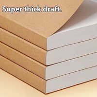 Cahier en papier kraft A4 ultra épais B5 grilles d'examen d'entrée de troisième cycle simples à ligne horizontale A5 Cahier kraft