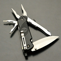 Mini couteau pliant à lame unie 8Cr13Mov, poignée en alliage d'aluminium, pince, ouvre-bouteille, lime pour le camping, la survie et les activités de plein air