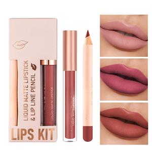 Ensemble crayon à lèvres et gloss 2 en 1, imperméable, anti-bavures, fini velours mat, maquillage pour les lèvres - Product Image 2