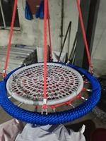QXY Açık Hava Macera Oyun Alanı Trambolin Parkı Havaalanı Alışveriş Merkezi Kendinden Montajlı Ağ Örgülü 4 Telli Halatlı Yuva Salıncağı PVC 220lbs