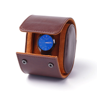 Étui de voyage individuel en cuir PU de haute qualité pour montre, bijoux, bracelet, coffret cadeau, emballage enroulable