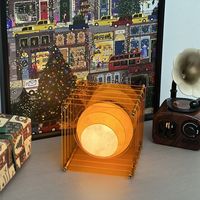 Lampe de bureau moderne 3D LED en acrylique blanc chaud rechargeable, veilleuse pour chambre à coucher