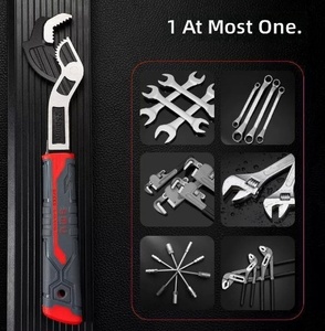 Adjustable Hook <b>Spanner</b> Wrench Self Locking Pipe <b>Tool</b> Serrated Jaw Manual Grip for Bathroom Pipe DIY - Product Image 2
