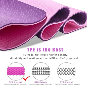 เสื่อโยคะ TPE รุ่น YM03 หนา 0.6 มม. ขนาด 61 มม. กันลื่น สีเดียว/สองสี พร้อมโลโก้สั่งทำ ความยาว 183 ซม. สำหรับออกกำลังกายในยิม รุ่น YM03 - Product Image 6