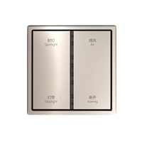 Panel Inteligente Metálico Lena de 2 Grupos y 4 Vías con Aplicación KNX para Automatización del Hogar Multifuncional