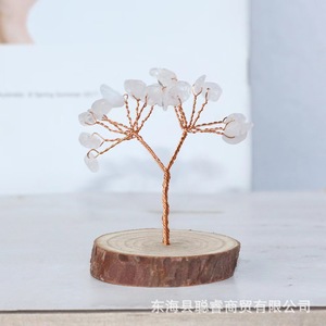Crystal Tree Ornament Natural Stone <b>Wire</b> <b>Craft</b> Eco-Friendly Wood Base Home Decor Gift - Product Image 2