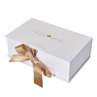 Boîte cadeau élégante rose personnalisée pour la Saint-Valentin, boîte d'emballage cadeau magnétique avec ruban, sac cadeau pour la Saint-Valentin