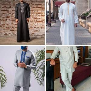 Vêtements africains pour hommes en gros, ensemble <span class=keywords><strong>chemise</strong></span> et pantalon de couleur unie, vêtements africains pour hommes, style ethnique, ensemble décontracté pour hommes - Product Image 2