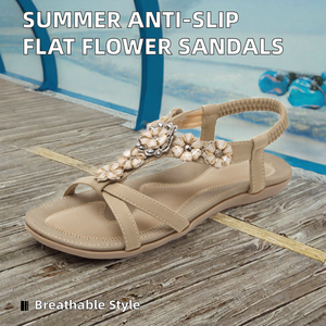 Nouvelles sandales d'été montantes respirantes antidérapantes à talon plat, polyvalentes pour l'extérieur, chaussures de plage à enfiler - Product Image 2