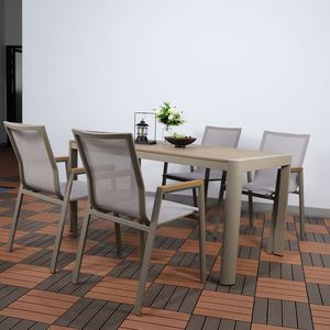 Ensemble <span class=keywords><strong>de</strong></span> table <span class=keywords><strong>et</strong></span> <span class=keywords><strong>de</strong></span> chaises <span class=keywords><strong>de</strong></span> <span class=keywords><strong>jardin</strong></span> modernes <span class=keywords><strong>en</strong></span> <span class=keywords><strong>aluminium</strong></span> PRUNIA pour 6 personnes, élégant pour les événements <span class=keywords><strong>en</strong></span> plein air - Product Image 1