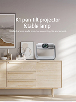Projecteur intelligent Android ATV K1 WIFI 6 avec correction automatique de la distorsion trapézoïdale, projecteur portable OEM BT5.2, prise en charge de l'éclairage d'urgence en camping, projecteur 4K K1