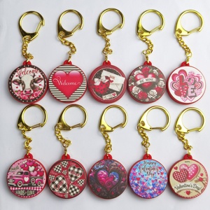 Valentine's Day Silicone Printed <b>Bead</b> Keychain Heart Silicone&PVC Focal <b>Beads</b> for DIY Mobile <b>Phone</b> <b>Chain</b> Purse Making - Product Image 3