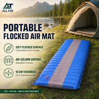Matelas de camping pliable léger et imperméable en Oxford pour la randonnée en plein air, 4 saisons, avec pompe à air intégrée