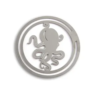 Zilveren Kleur Ondersteuning Rollende Type Octopus Karakter Metalen Gratis Geschenk Bladwijzer