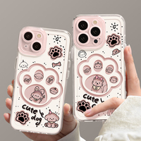 Coque en silicone transparente antichoc de style griffe d'animal mignon compatible avec les modèles 12/13/14/15/16 Pro Max, sensation premium, protection intégrale