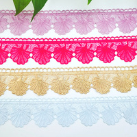 Dentelle brodée personnalisée en polyester 100% écologique, 5 yards, pour chaussures et sacs