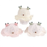Sombrero de PVC para Bebé Niño y Niña, Estilo Primavera/Otoño, Diseño Floral Bonito, Protección Solar, Ajustable para Recién Nacidos y Niños Pequeños