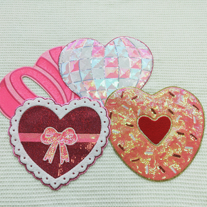 <span class=keywords><strong>Sequin</strong></span> Trái Tim Vá Tùy Chỉnh Valentine Trái Tim Bánh Bow Lớn <span class=keywords><strong>Sequin</strong></span> Chenille Thêu Sắt Trên Các Bản Vá Lỗi Cho Quần Áo - Product Image 1