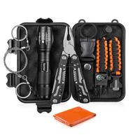 Équipement de défense tactique professionnel 7 pièces outils de Camping en plein air pinces cordon Bracelet couverture maison Kits de survie d'urgence