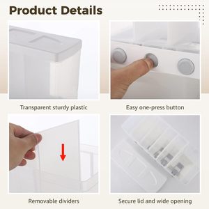 Conteneurs de stockage de céréales et aliments secs en plastique tout-en-un, distributeur mural de riz et de céréales pour cuisine, boîte de rangement - Product Image 5