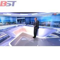 Personnaliser unique en pierre translucide TV diffusion lumière LED TV bureau de nouvelles en ligne en direct studio table bureau