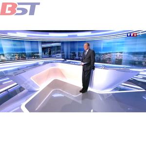 अनुकूलित अद्वितीय पारदर्शी पत्थर टीवी प्रसारण स्टूडियो टेबल डेस्क लाइव ऑनलाइन समाचार डेस्क प्रकाश टीवी का नेतृत्व किया - Product Image 6