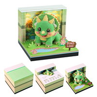 Bloc de Notas 3D con Calendario 2027, Figura de Triceratops Iluminada, Bloc de Notas con Estuche Acrílico, Regalo Único para Fanáticos de Dinosaurios