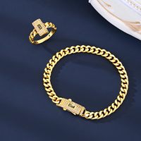 MEIZI Vente en Gros, Ensemble de Bijoux Marocain Plaqué Or 18 Carats, Parure de Bijoux de Mode avec Zircons pour Mariage et Mariée