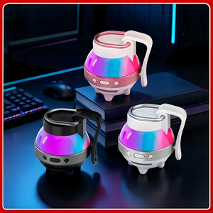 Haut-parleur portable en forme de grenade BT 5.3 avec lumière LED RGB, haut-parleur de fête sans fil avec poignée, batterie rechargeable - Product Image 4