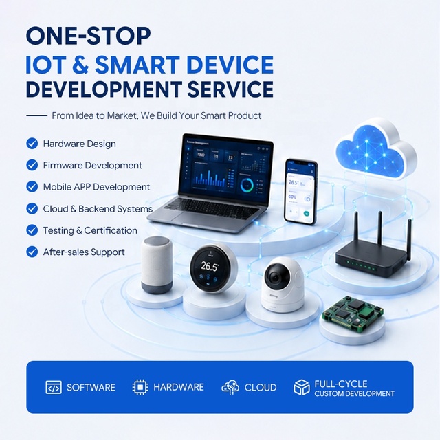 Custom IoT Software Development Service Mobile App Web Platform Cloud System Firmware Development IoT Solutions Smart Device