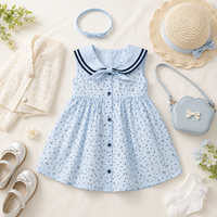 Robe d'été pour filles MZJ 100% coton, col rond, sans manches, imprimé cœur, style coréen, vêtements pour enfants mignons et amusants, ODM