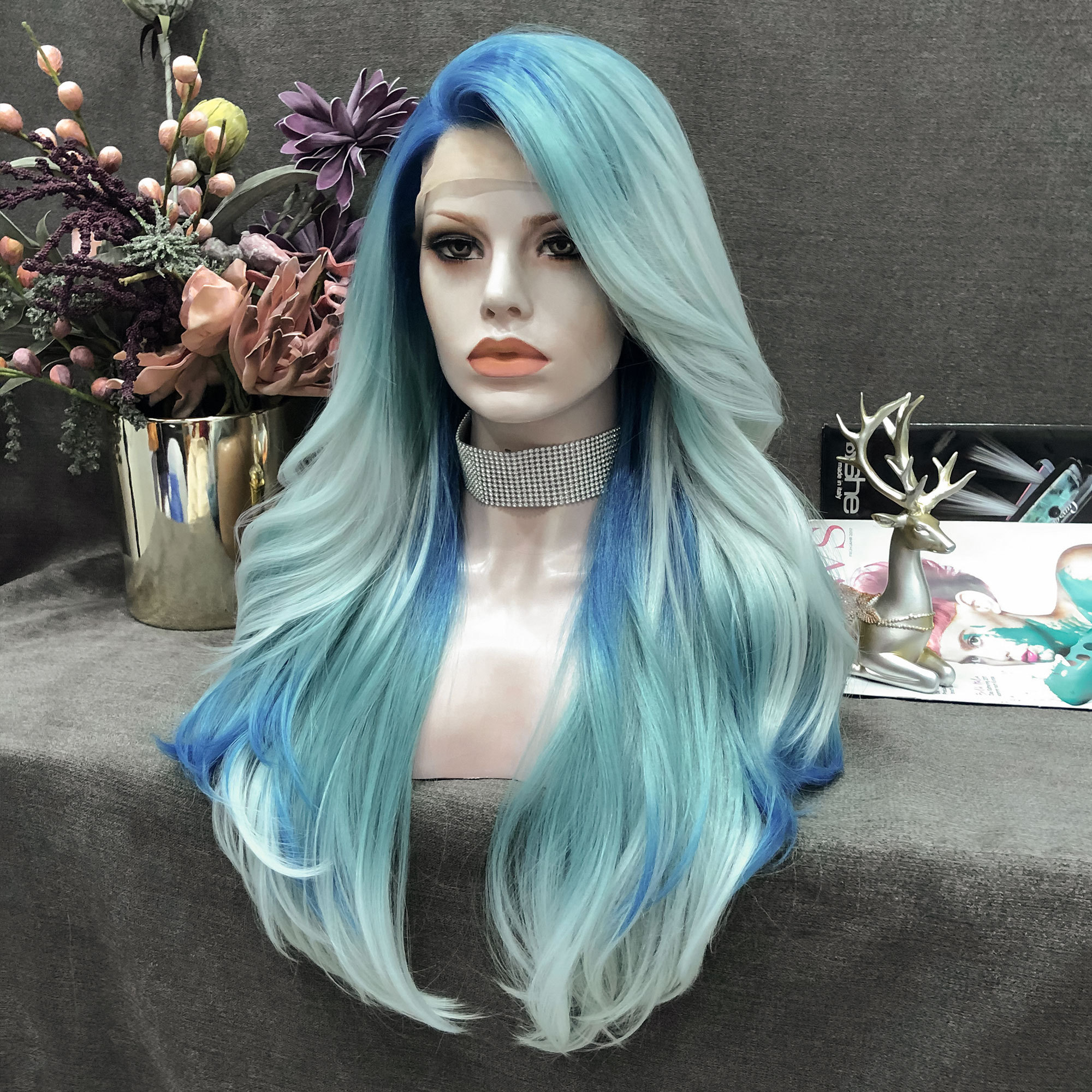 Celebrity 26 Inch Transparent Lace Front Synthetic Wigs 