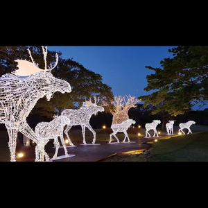 Promotion : Grande Statue Lumineuse LED 3D de Renne et Élan de Noël pour Extérieur, Décoration de Noël Géante pour Entrée de Centre Commercial - Product Image 3