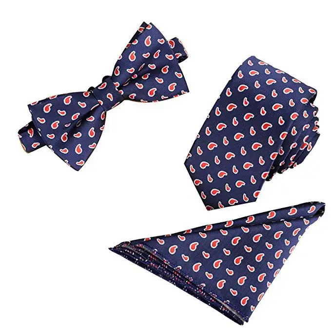 Corbata para hombre, accesorios de corbata de boda para vestido de negocios, pañuelo, gemelos, conjunto de corbata