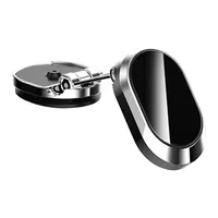 Vente en gros 2024, vente chaude, support de téléphone portable magnétique pour tableau de bord de voiture en alliage d'aluminium, rotation à 360 degrés, réglable, pliable, flexible, bureau