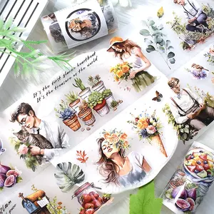 2024 NEW MOQ2 Character Flower Decorative Masking Matte PET Washi Tape