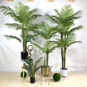 Palmeras en maceta artificiales de plástico y bambú para hoteles, hojas decorativas de simulación, hierba plantada, suministros de jardín, bonsái - Product Image 4