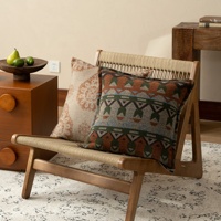 Housse de coussin en velours doux jacquard style bohème ethnique rétro, pour décoration de fête et de maison, lavable en machine