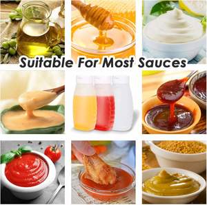 Wholesale Upside Down Convert Plastic Squeeze Bottle for Ketchup Honey Hot <b>Sauce</b> & Jelly with Flip Top Cap 373ml - Product Image 4