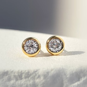 Venta al por Mayor de Fábrica, Pendientes de Oro de 14K y 18K con Diamantes Cultivados en Laboratorio de 0.5-2 CT, Certificado IGI, Joyería - Product Image 1