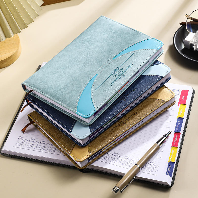 2026 A5 Leather Daily Planner Notebook with Pen Gift Set - Custom Logo ...