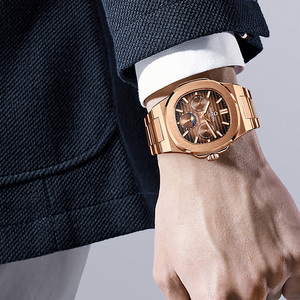 <span class=keywords><strong>Montre</strong></span> mécanique <span class=keywords><strong>automatique</strong></span> <span class=keywords><strong>de</strong></span> luxe pour homme CARNUIVAL, étanche 50m, bracelet en acier inoxydable, lumineuse, tendance, affaires, nouveauté - Product Image 6