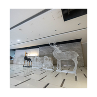 OEM & ODM Haute Qualité Moderne Extérieur Intérieur Abstrait Mouton Gazelle Antilope Animal Acier Inoxydable Sculpture Etat