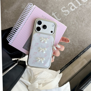 เคสโทรศัพท์ลายดอกไม้หวานละมุนแบบ 3 มิติ พร้อมโบว์และกาวหยด น่ารัก ป้องกันได้ดี สำหรับ iPhone 17 Pro Max 16 15 14 สำหรับสาวๆ - Product Image 5