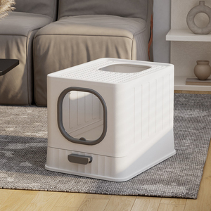 <span class=keywords><strong>Toilette</strong></span> <span class=keywords><strong>pour</strong></span> chat entièrement fermée, anti-éclaboussures, en plastique, avec contrôle des odeurs, entrée par le haut, facile à nettoyer et confortable - Product Image 5