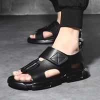 Sandal Kulit Asli Pria Sol PU Kelas Atas untuk Olahraga Luar Ruangan, Pantai, dan Musim Panas
