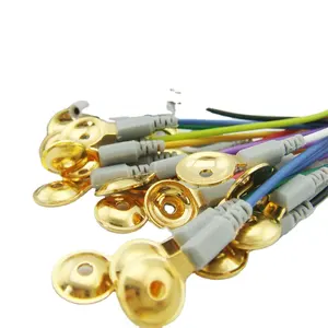 Cable de plomo de copa dorada, accesorios de EEG, ECG, Cable médico