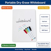 Tableau effaçable à sec portable A4 avec marqueur, tableau blanc magnétique pour réunions de bureau, tableau de table, écriture facilement effaçable
