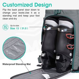 Échantillon gratuit – Ensemble de sacs de voyage pour équipement de ski deux pièces avec logo personnalisé, longueur réglable pour l'extérieur et la salle de sport – Fabriqué en polyester durable - Product Image 4